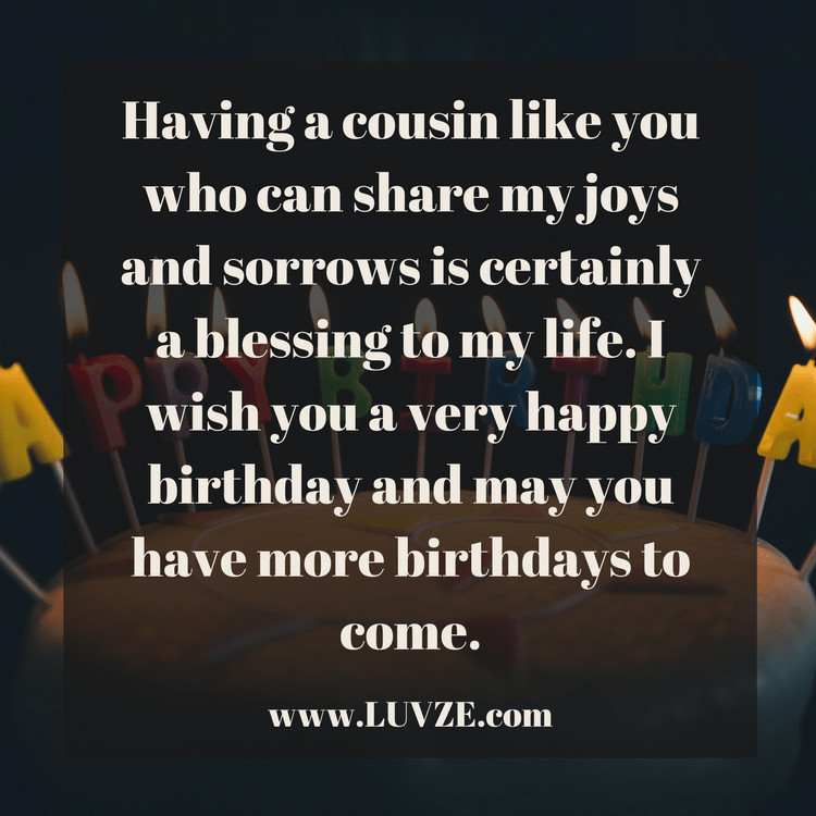 Happy Birthday Quotes For A Cousin
 Happy Birthday Cousin Quotes Wishes Sayings & Messages
