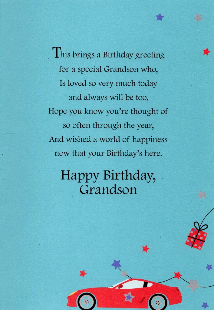 Happy Birthday Quotes For Grandson
 Grandson Happy Birthday Greeting Card Lovely Greetings