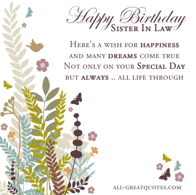 Happy Birthday Quotes For Sister In Laws
 Sister In Law Quotes For QuotesGram