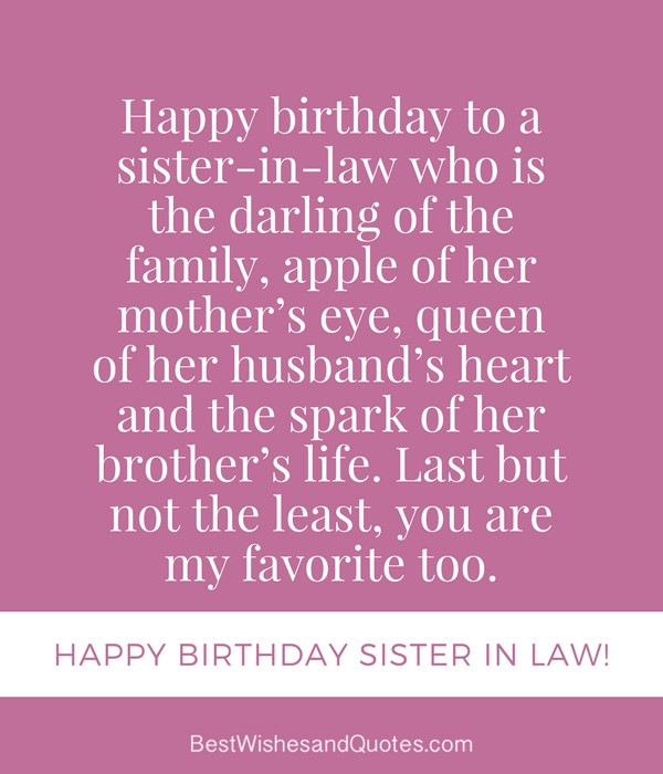 Happy Birthday Quotes For Sister In Laws
 Happy Birthday Sister in Law 30 Unique and Special