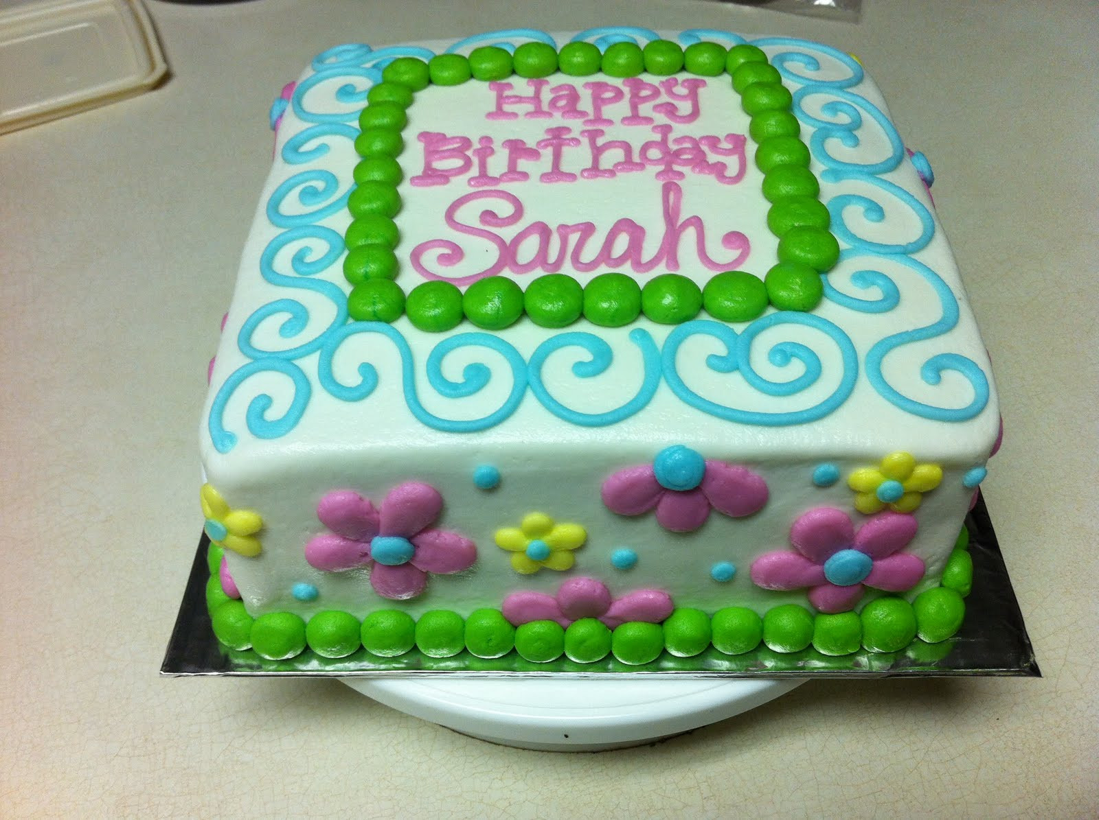Happy Birthday Sarah Cake
 Baby Cakes January 2012