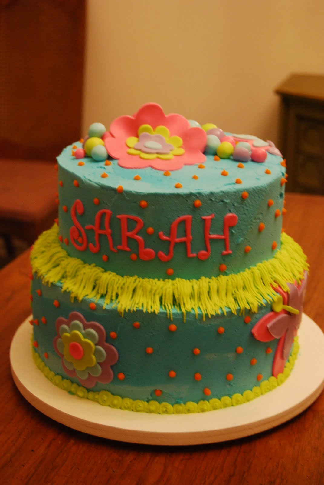Happy Birthday Sarah Cake
 Sunshine Sweets April 2011
