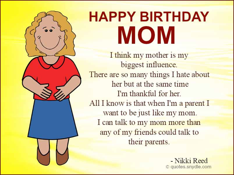 Happy Birthday To My Mom Quotes
 Happy Birthday Mom Quotes Quotes and Sayings