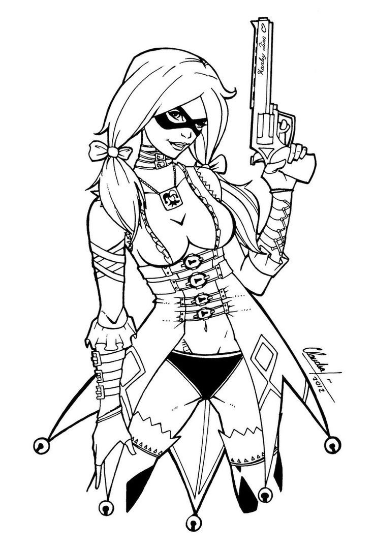 Harley Quinn Coloring Pages Printable
 Pin on Coloring Pages