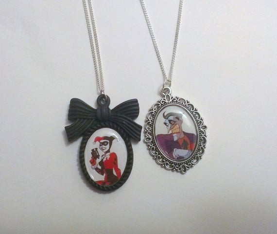 Harley Quinn Necklace
 Harley Quinn or the Joker Cameo Necklace by BunnysBeadsUK