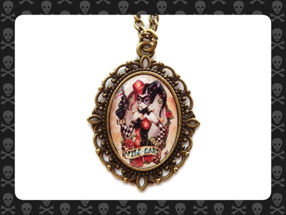Harley Quinn Necklace
 Harley Quinn Inspired Cameo Necklace by TheMermaidsEmporium