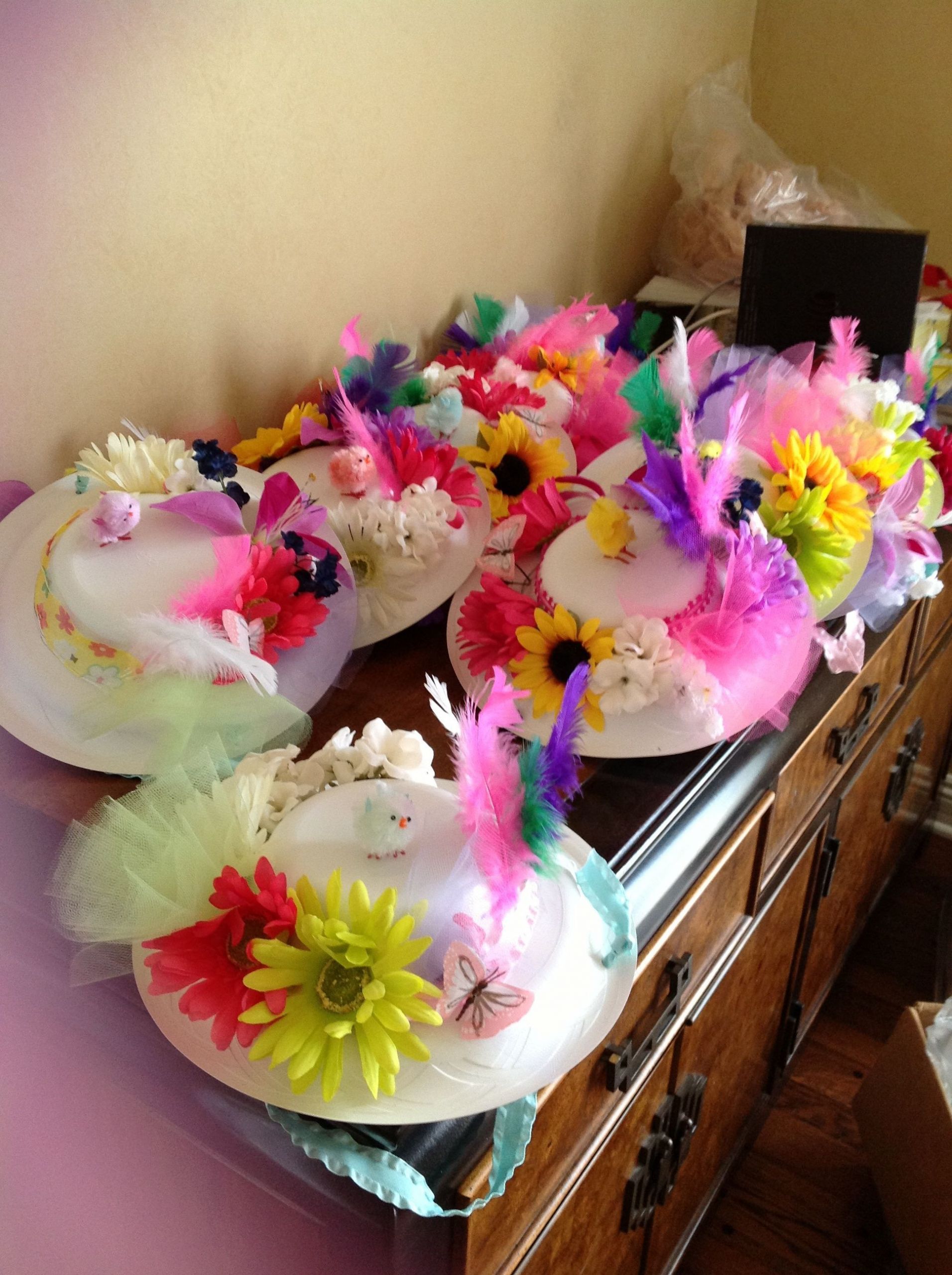 Hat Decorating Ideas Tea Party
 I had my troop make tea party hats from Dixie plates for a