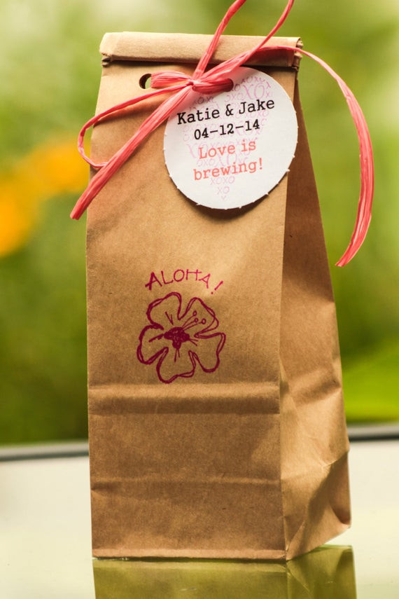 Hawaiian Wedding Gift Ideas
 Custom Hawaiian KONA Coffee Wedding Favors Shower Favors