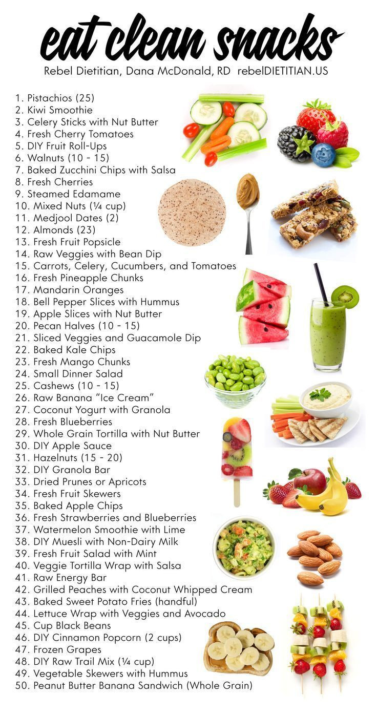 Healthy Clean Snacks
 50 Healthy Ideas For Guilt Free Snacking Infographic