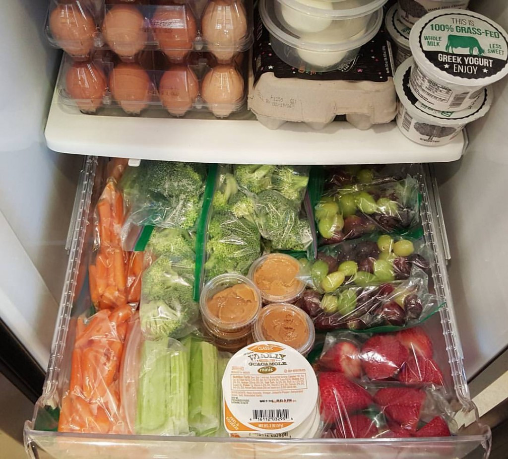 Healthy Clean Snacks
 Refrigerator Snack Drawer Prep