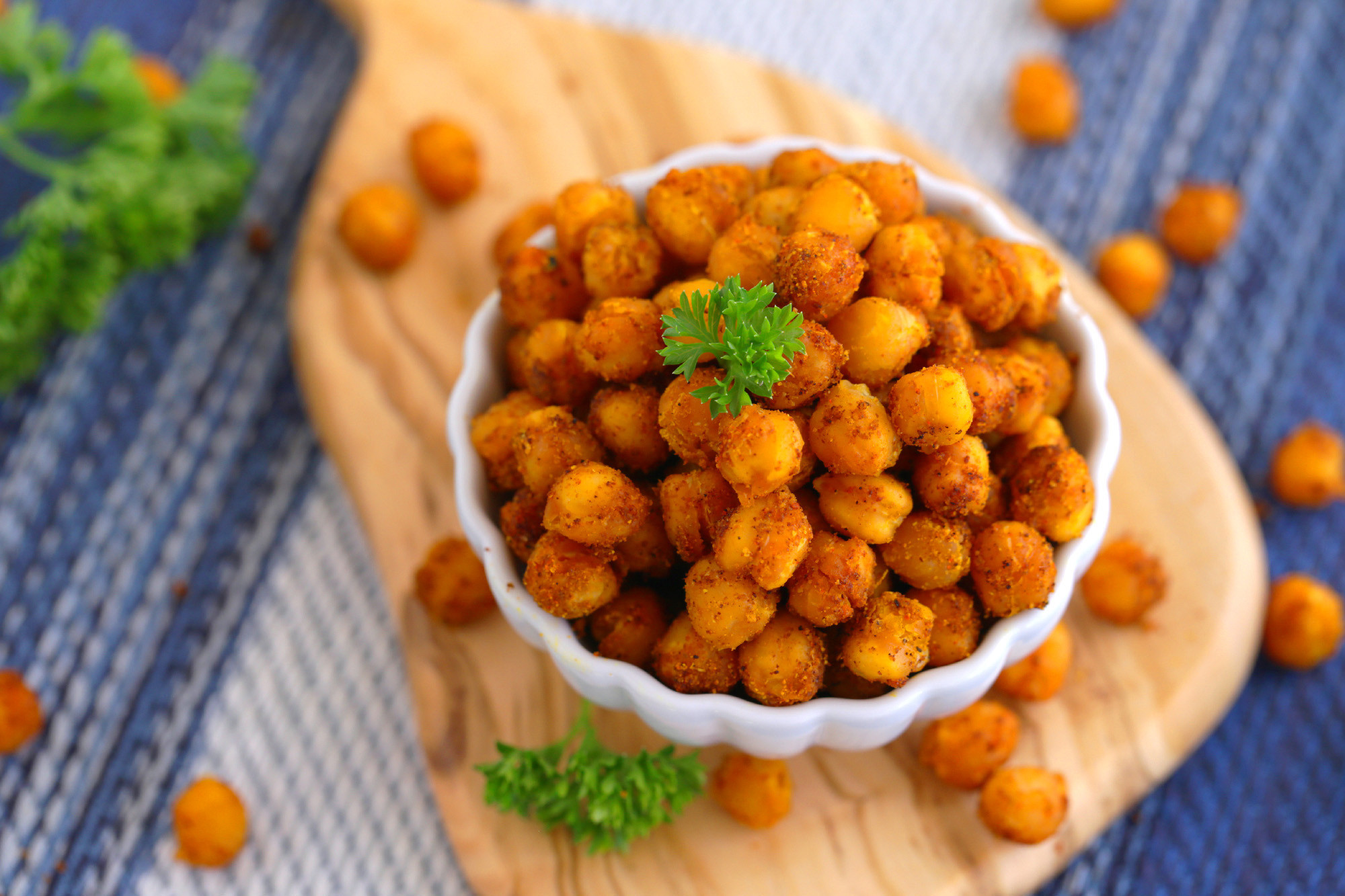 Healthy Spicy Snacks
 Indian Inspired Spicy Roasted Chickpeas