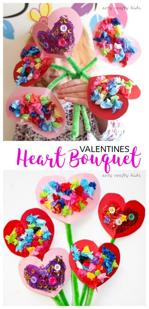 Heart Craft Ideas For Preschoolers
 Toddler Valentines Heart Bouquet