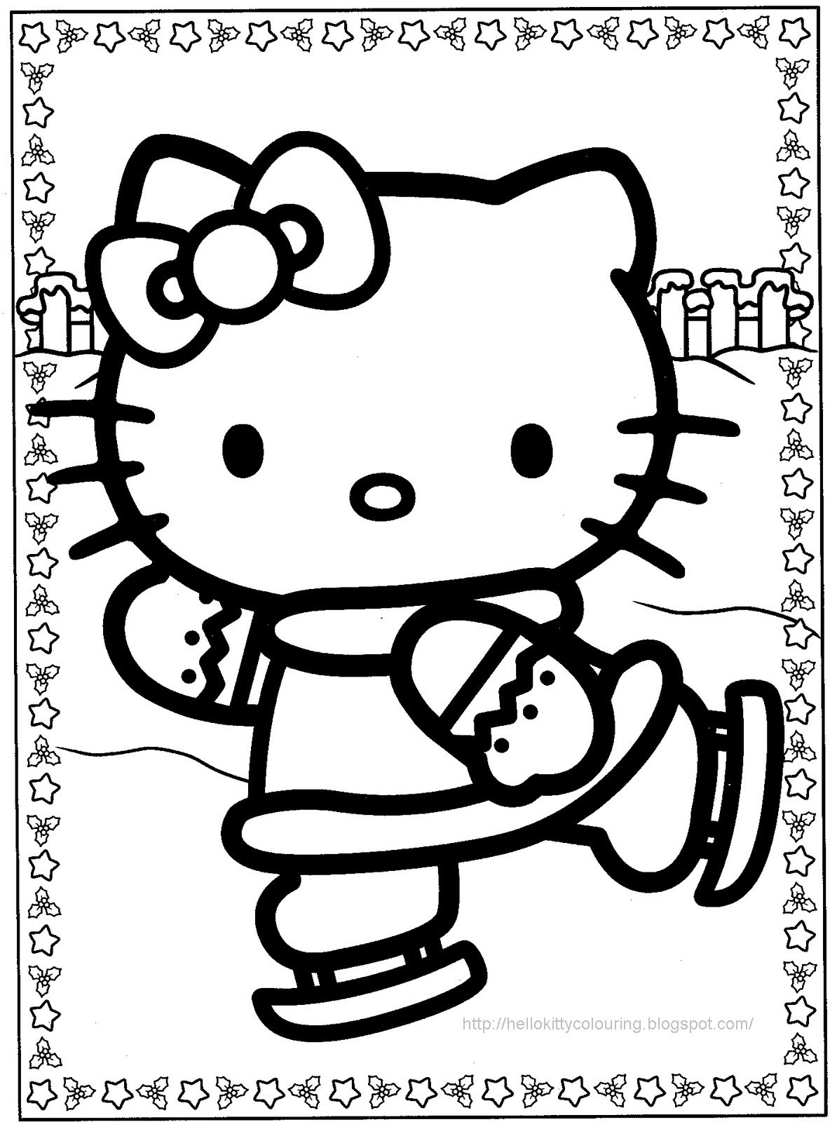 Hello Kitty Coloring Pages For Kids
 Hello Kitty Christmas Coloring Pages 1
