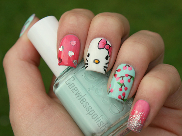 Hello Kitty Nail Designs
 15 pretty Hello Kitty nail designs yve style