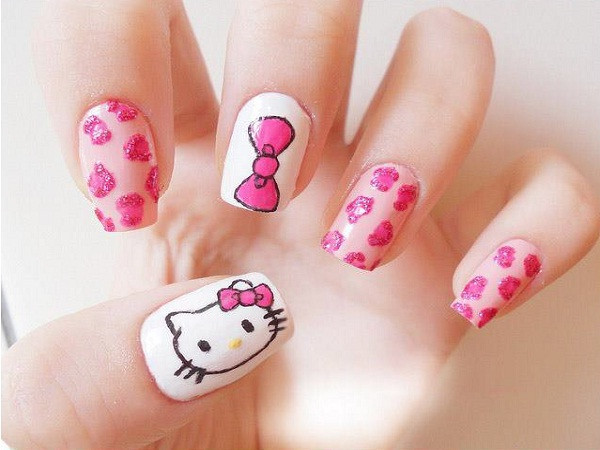 Hello Kitty Nail Designs
 40 Cute and Easy Nail Art Designs for Beginners Easyday