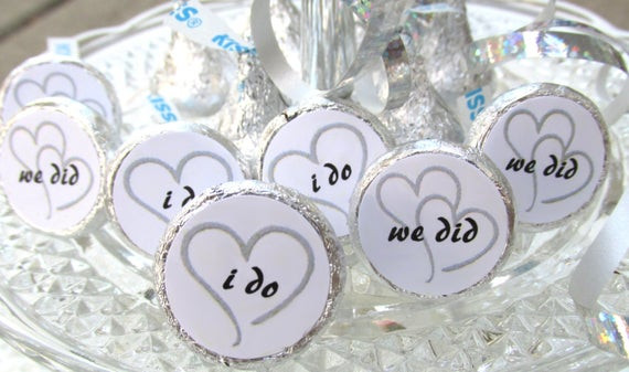 Hershey Wedding Favors
 Wedding Favors Candy Stickers fits Hershey Kisses Black