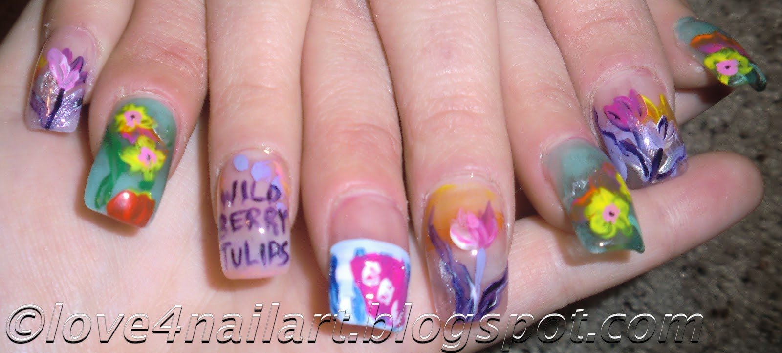 Hey Beautiful Nails
 Love4NailArt BBW Wild Berry Tulips & Wild Apple