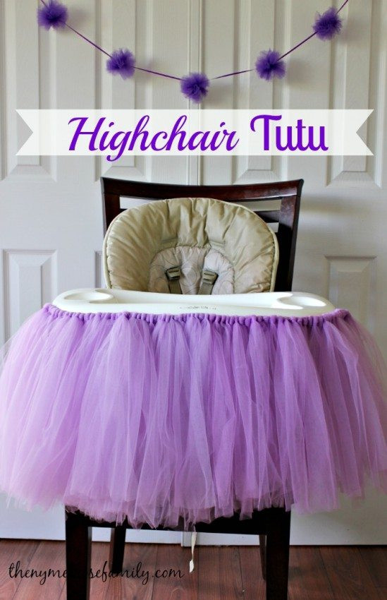 High Chair Birthday Decorations
 No Sew Highchair Tutu for Birthday Party