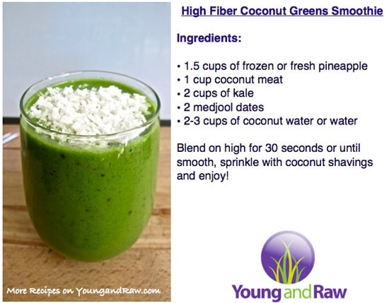 High Fiber Smoothies
 High Fiber Coconut n Greens Smoothie Young and Raw