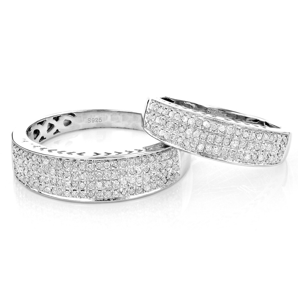 His Hers Wedding Bands
 Matching His and Hers Wedding Band Set in Sterling Silver