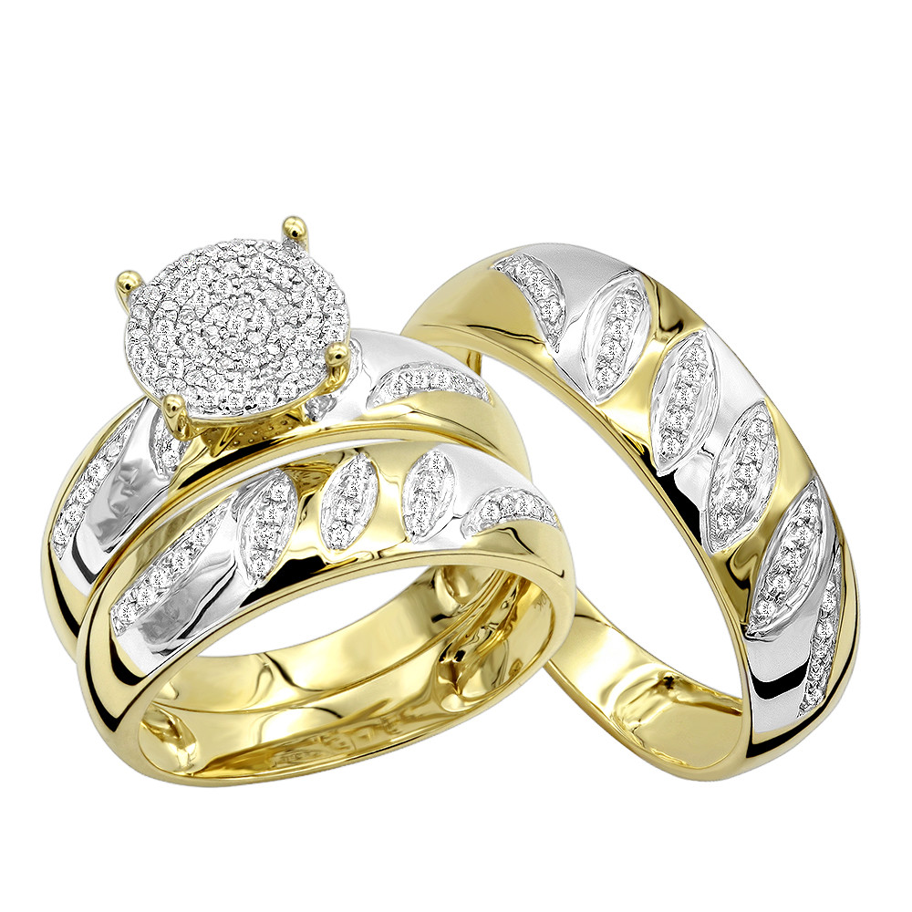 His Hers Wedding Rings Sets
 Cheap Engagement Rings and Wedding Band Set in 10K Gold