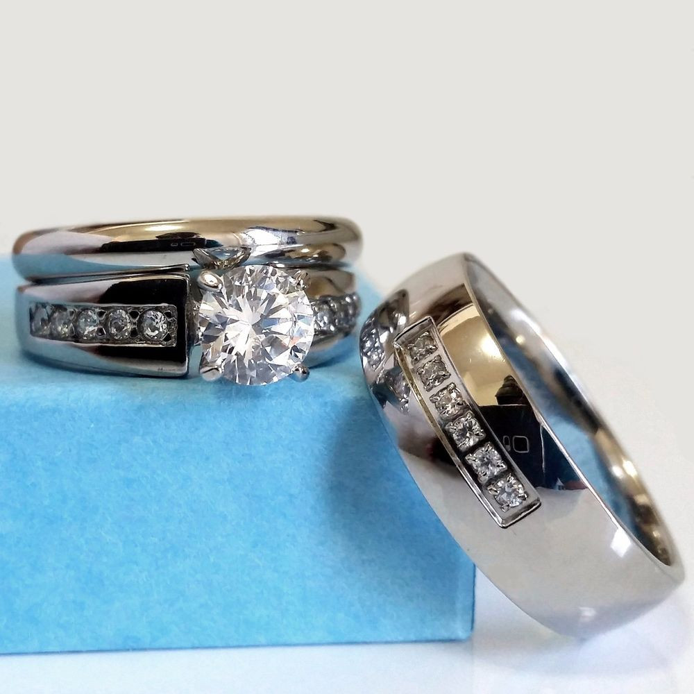 His Hers Wedding Rings Sets
 Wedding Ring Set His and Hers Match Bands Mens Womens