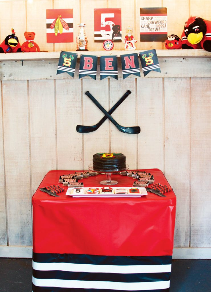 Hockey Birthday Party
 Creative Blackhawks Inspired Hockey Birthday Party