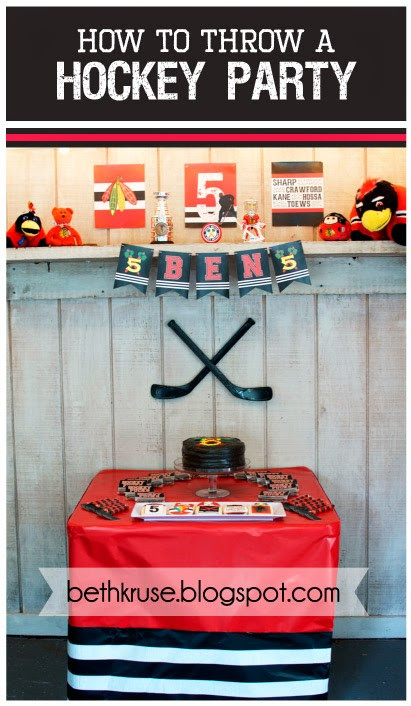 Hockey Birthday Party
 Beth Kruse Custom Creations hockey party