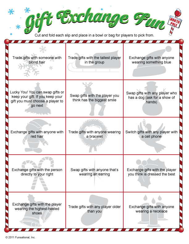 Holiday Gift Exchange Game Ideas
 another fun way to do the final t exchange This looks