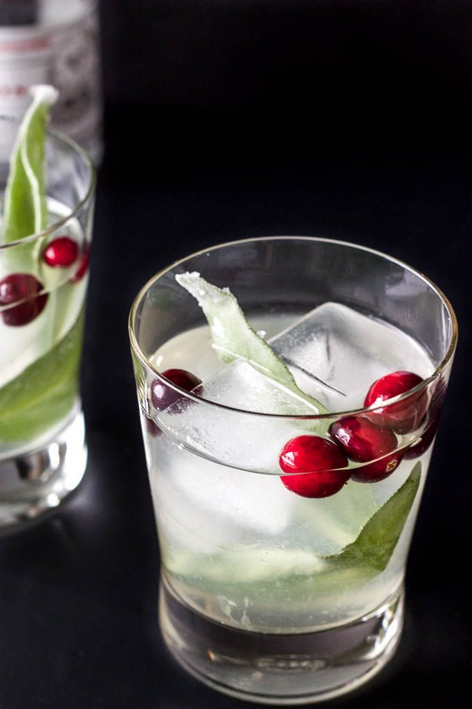 Holiday Gin Drinks
 Cranberry Sage Cocktail Recipe
