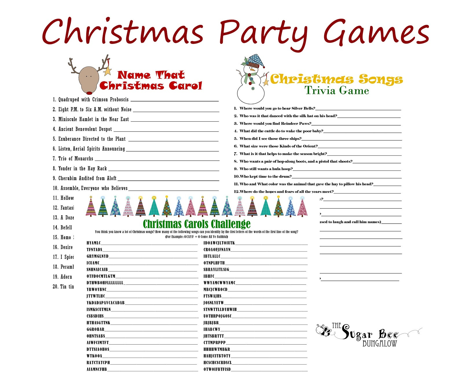 Holiday Office Party Game Ideas
 The Sugar Bee Bungalow December 2012