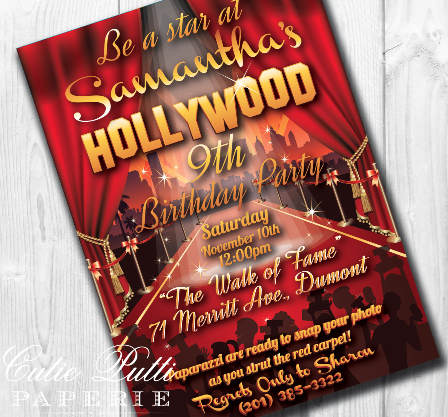 Hollywood Birthday Party Invitations
 Hollywood Party Invitations Hollywood Invitation Hollywood