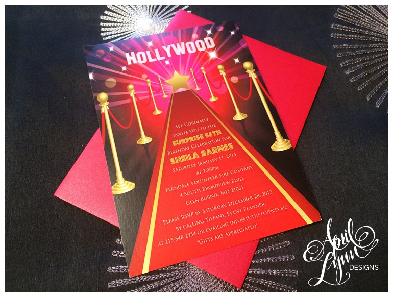 Hollywood Birthday Party Invitations
 Philadelphia Stationery Designer