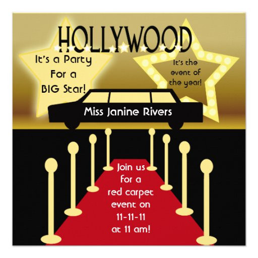 Hollywood Birthday Party Invitations
 40th Birthday Ideas Hollywood Birthday Invitation Templates
