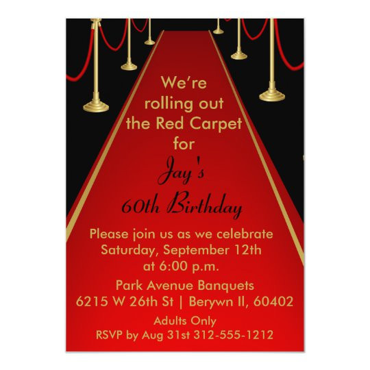 Hollywood Birthday Party Invitations
 Red Carpet Invitation Hollywood Theme Sweet 16