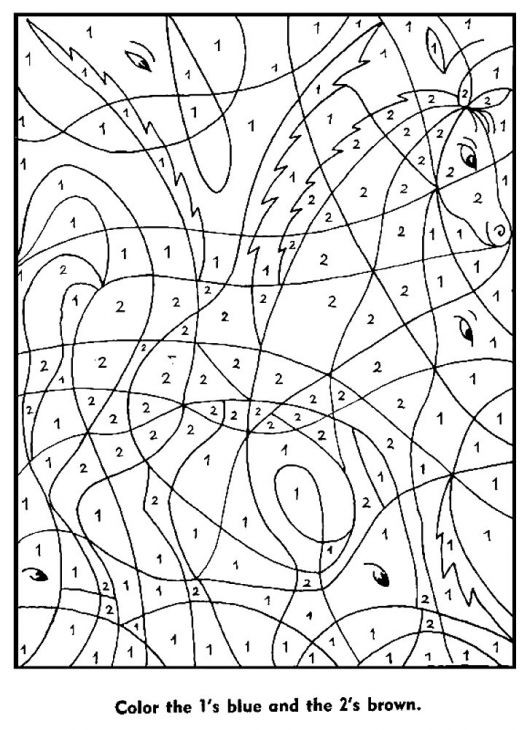 Horse Coloring Pages For Older Kids
 A Challenging Math Color By Number Coloring Page For Older