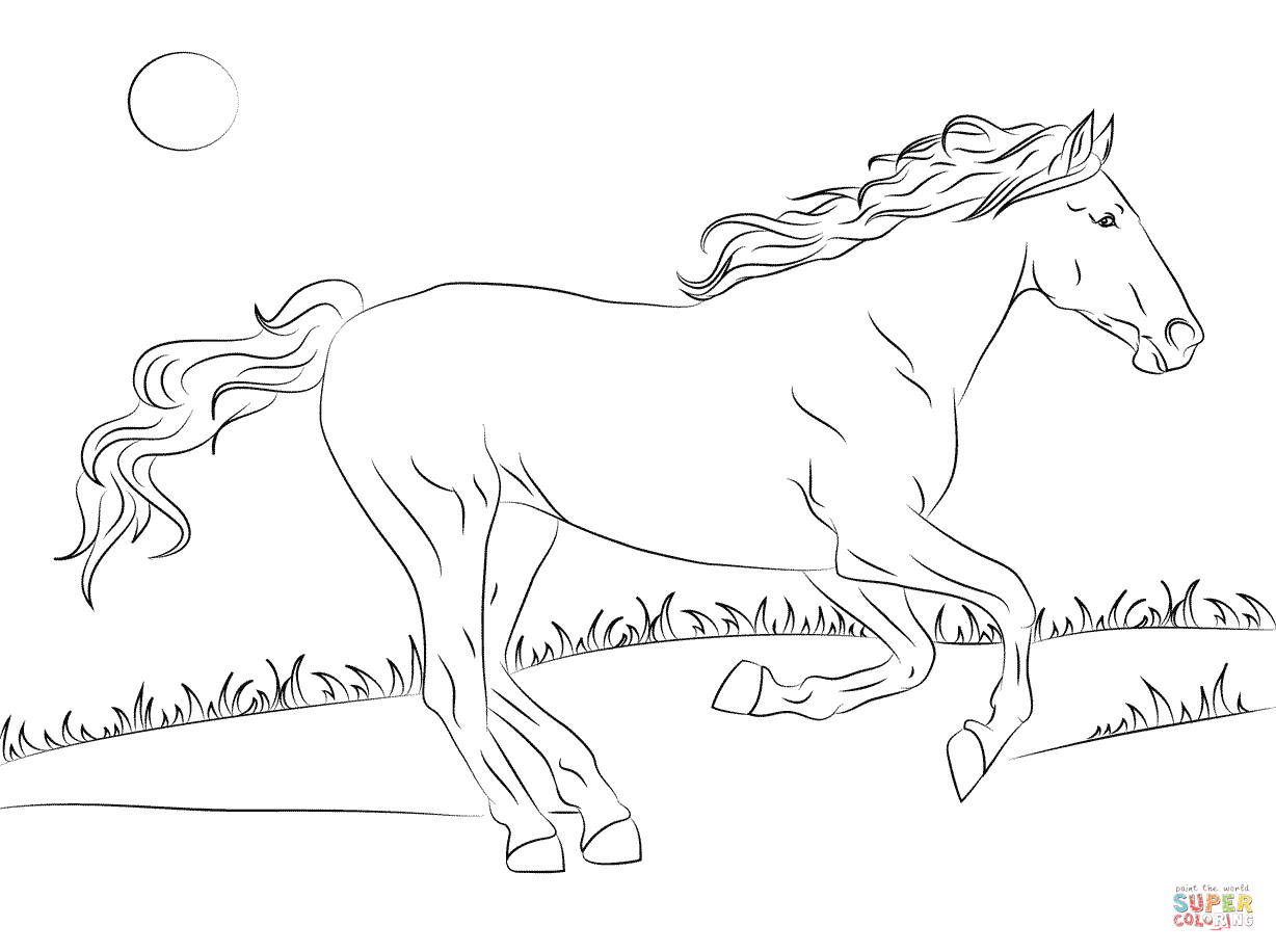 Horse Coloring Pages For Older Kids
 Beautiful Mustang Horse coloring page