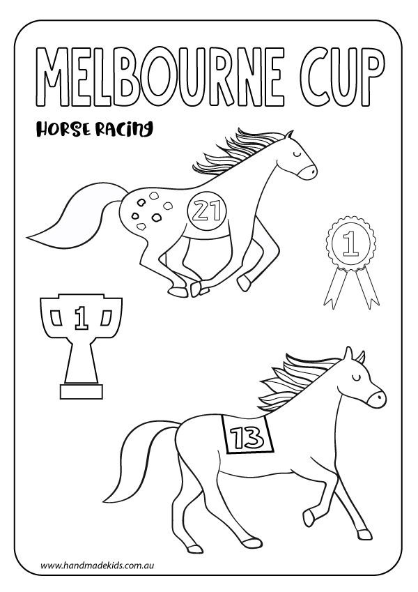 Horse Coloring Pages For Older Kids
 Kids Craft FREE Melbourne Cup Printable Kindy