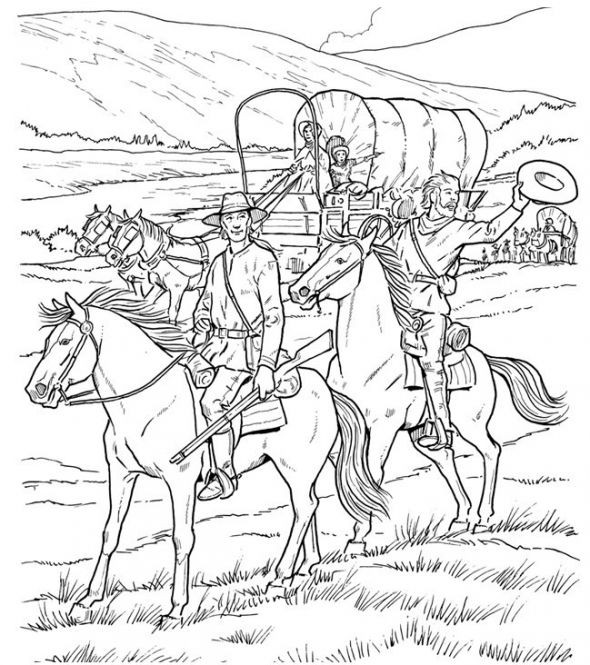 Horse Coloring Pages For Older Kids
 Oregon Trail Wagon Coloring Pages Coloring Pages