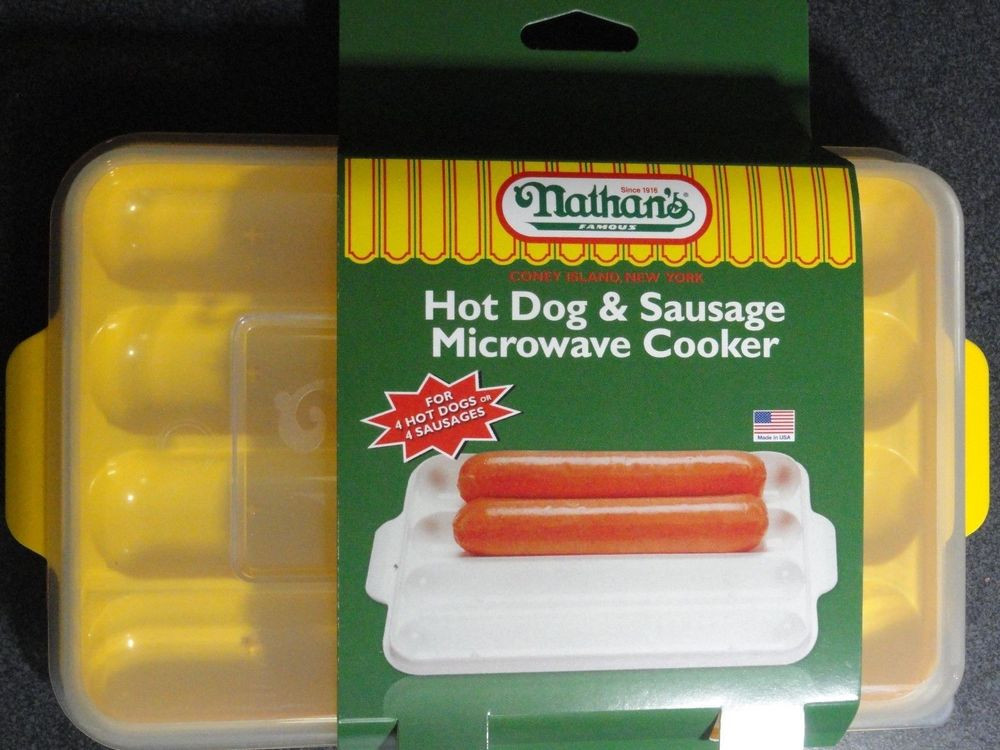 Hot Dogs Microwave
 Nathan s Famous HMC400 Hot Dog & Sausage Microwave Cooker