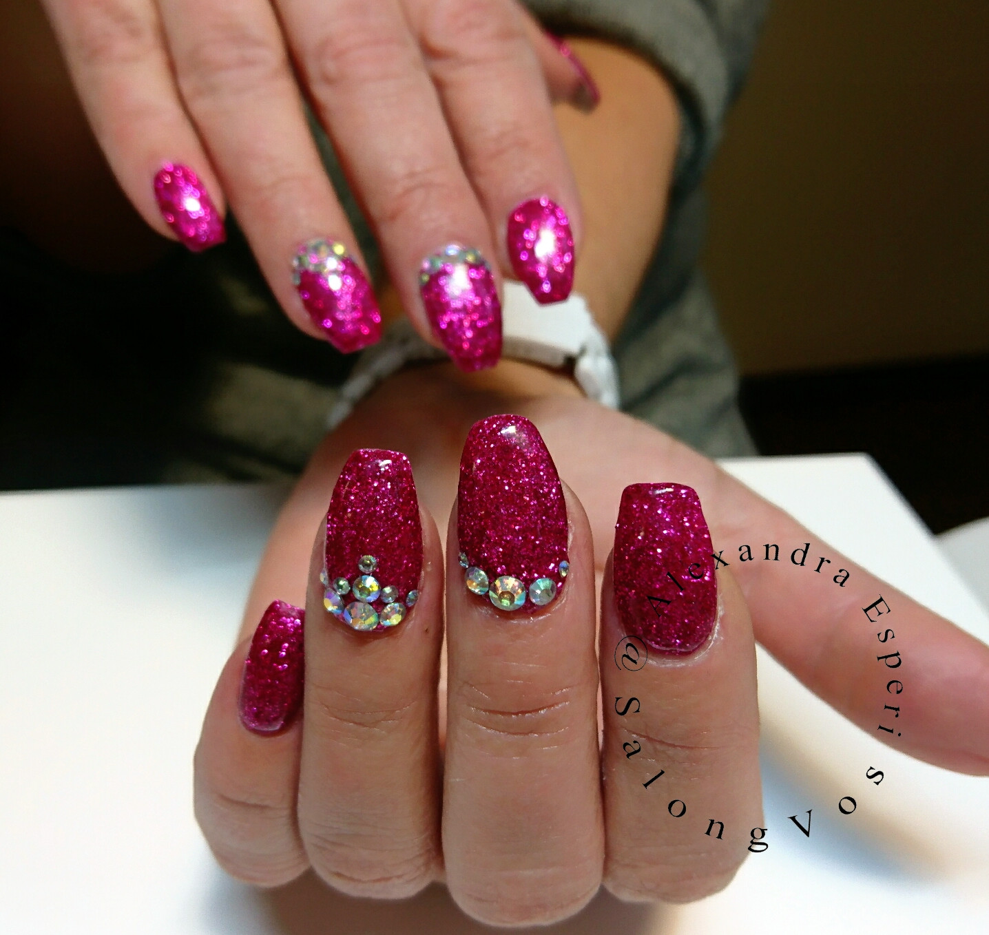 Hot Pink Nails With Glitter
 Hot Pink Glitter Nails Nailpro