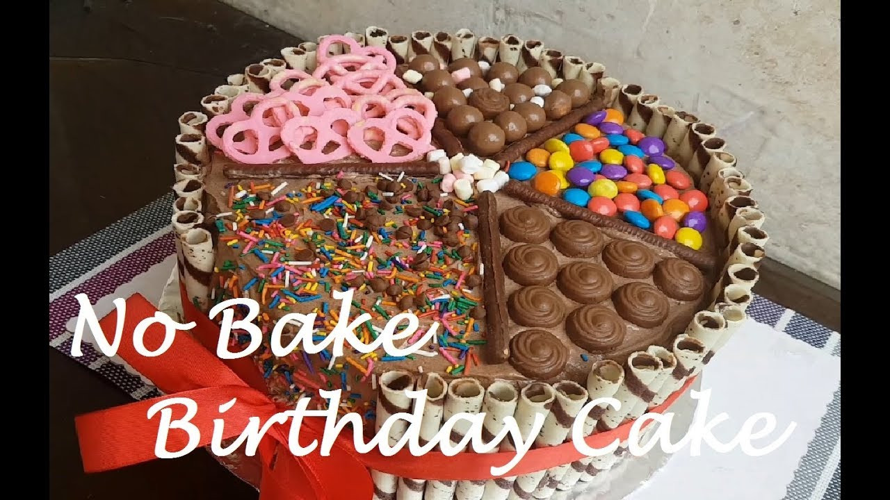 How To Bake A Birthday Cake
 No BAKE Birthday cake with No melt Chocolate Frosting