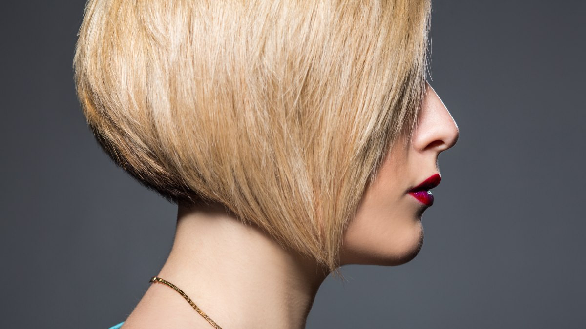 How To Cut Your Own Hair Into An Inverted Bob
 Angled inverted or Chinese bob and your facial shape