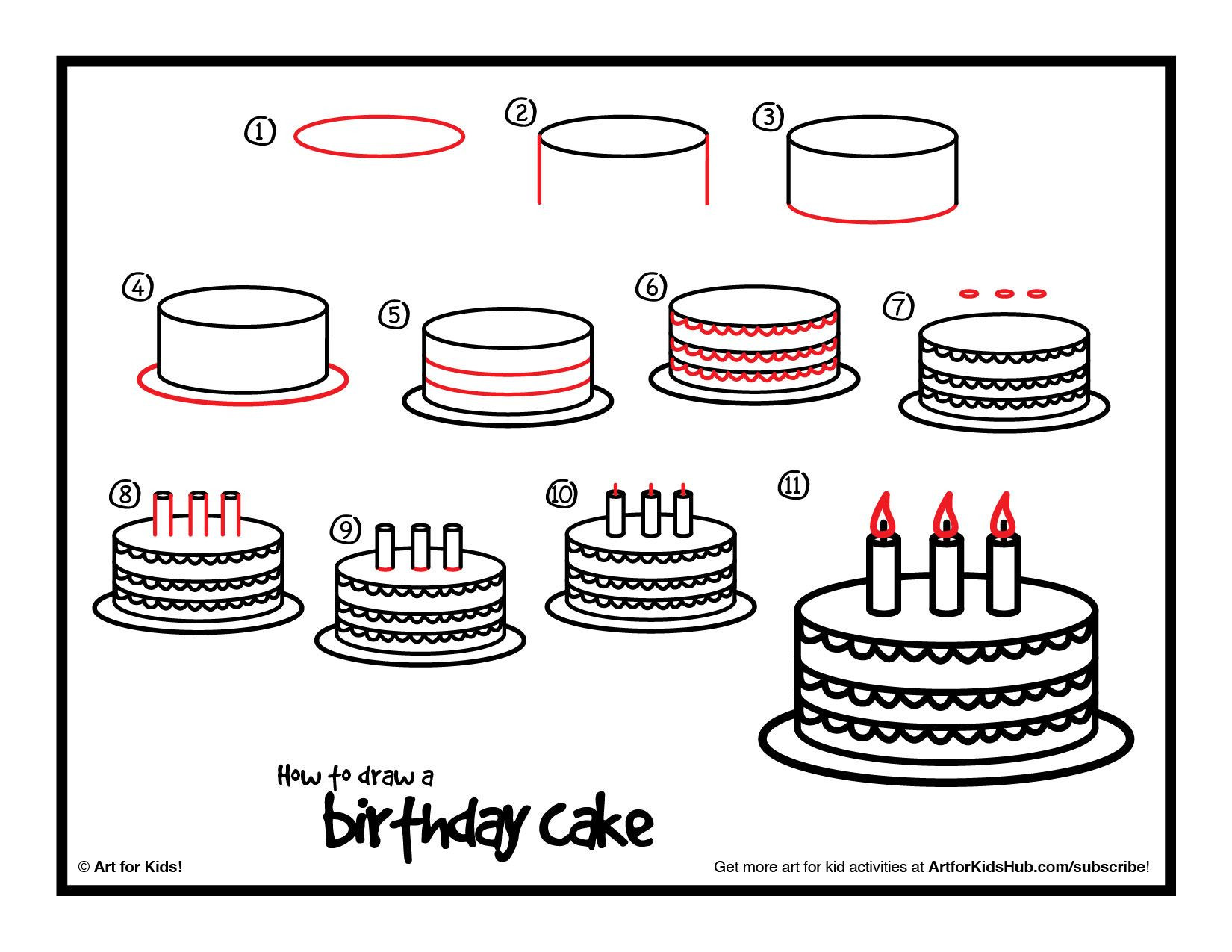 How To Draw Birthday Cake
 How To Draw A Birthday Cake Art for Kids Hub