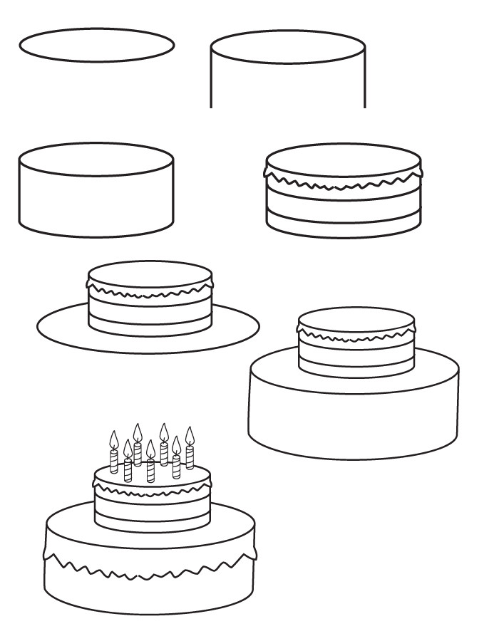 How To Draw Birthday Cake
 Drawing birthday cake
