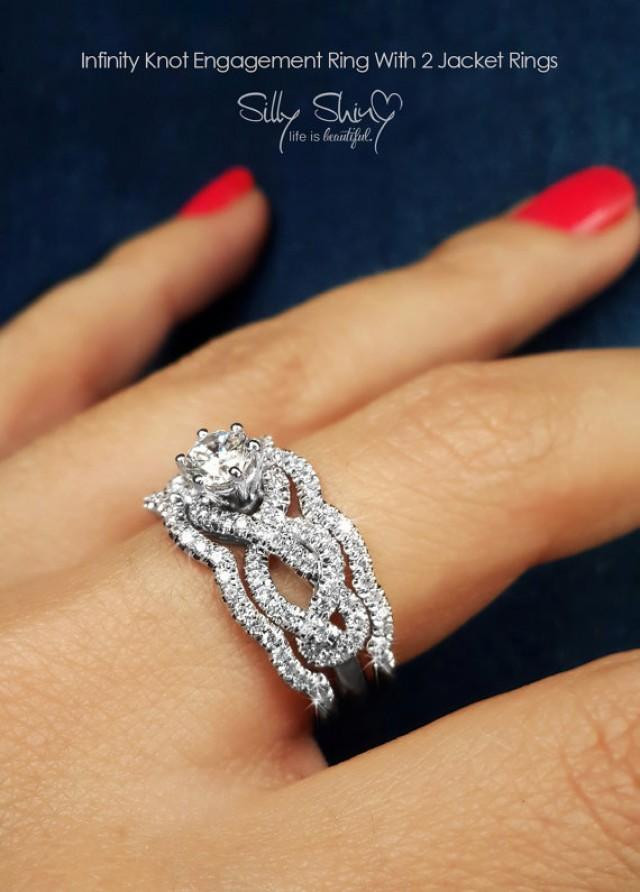 How To Wear Engagement Ring And Wedding Band
 Infinity Engagement Rings Infinity Knot Engagement Ring