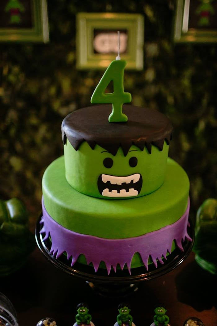 Hulk Birthday Cake
 Kara s Party Ideas Cake from an Incredible Hulk Themed