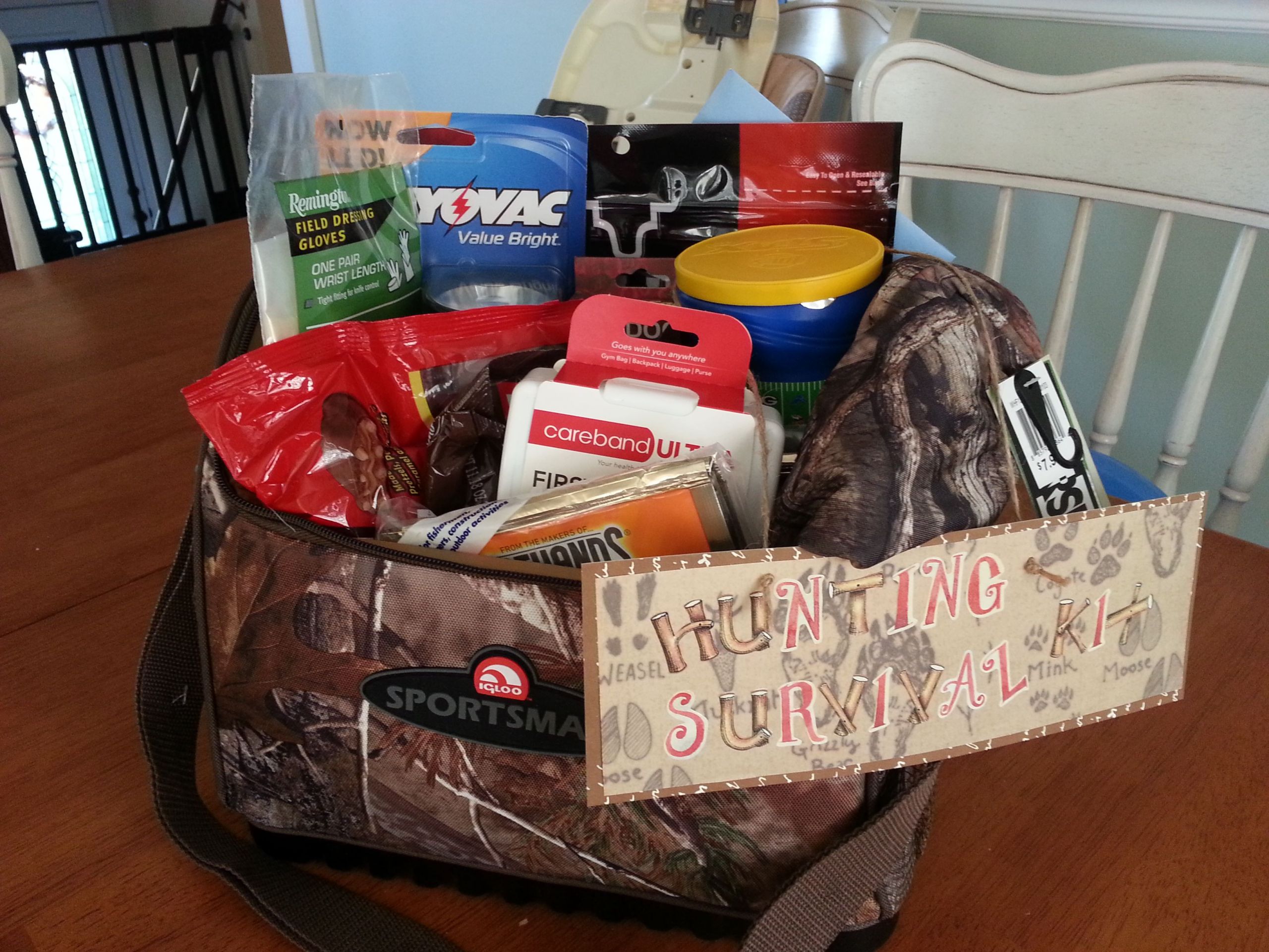 Hunting Gift Basket Ideas
 Gift idea for a husband who is a hunter Pack it with