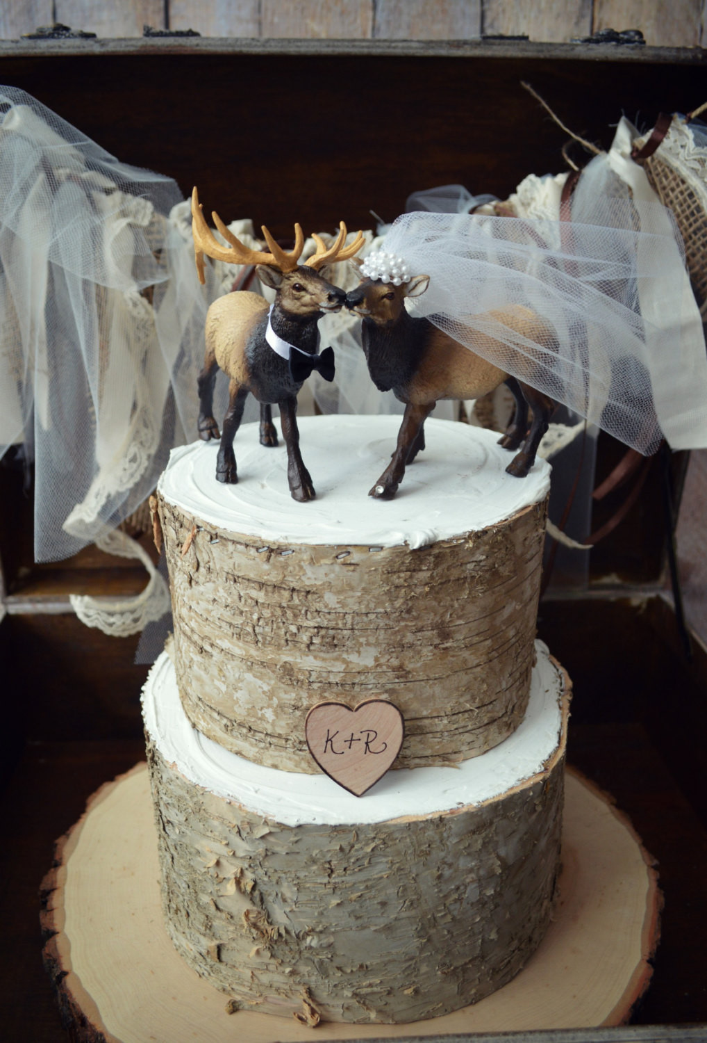 Hunting Wedding Cake Toppers
 Elk Elk hunter wedding cake topper hunting