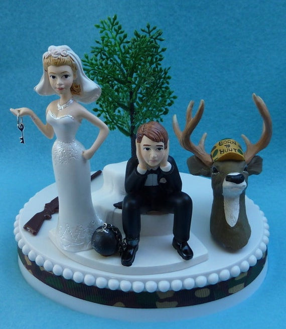 Hunting Wedding Cake Toppers
 Wedding Cake Topper Deer Hunting Gun Hunter Camo Themed by